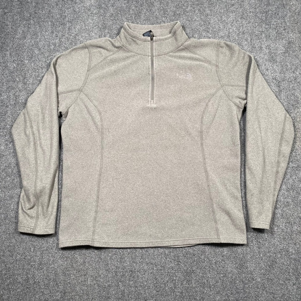 The North Face Women's Fleece 1/4 Zip Pullover Light Gray XL
